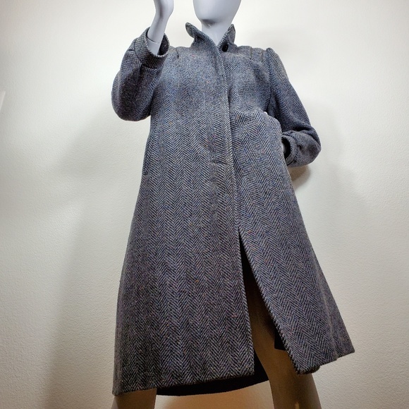 VTG Sears The Fashion Place Blue Long Top Coat - Picture 6 of 8